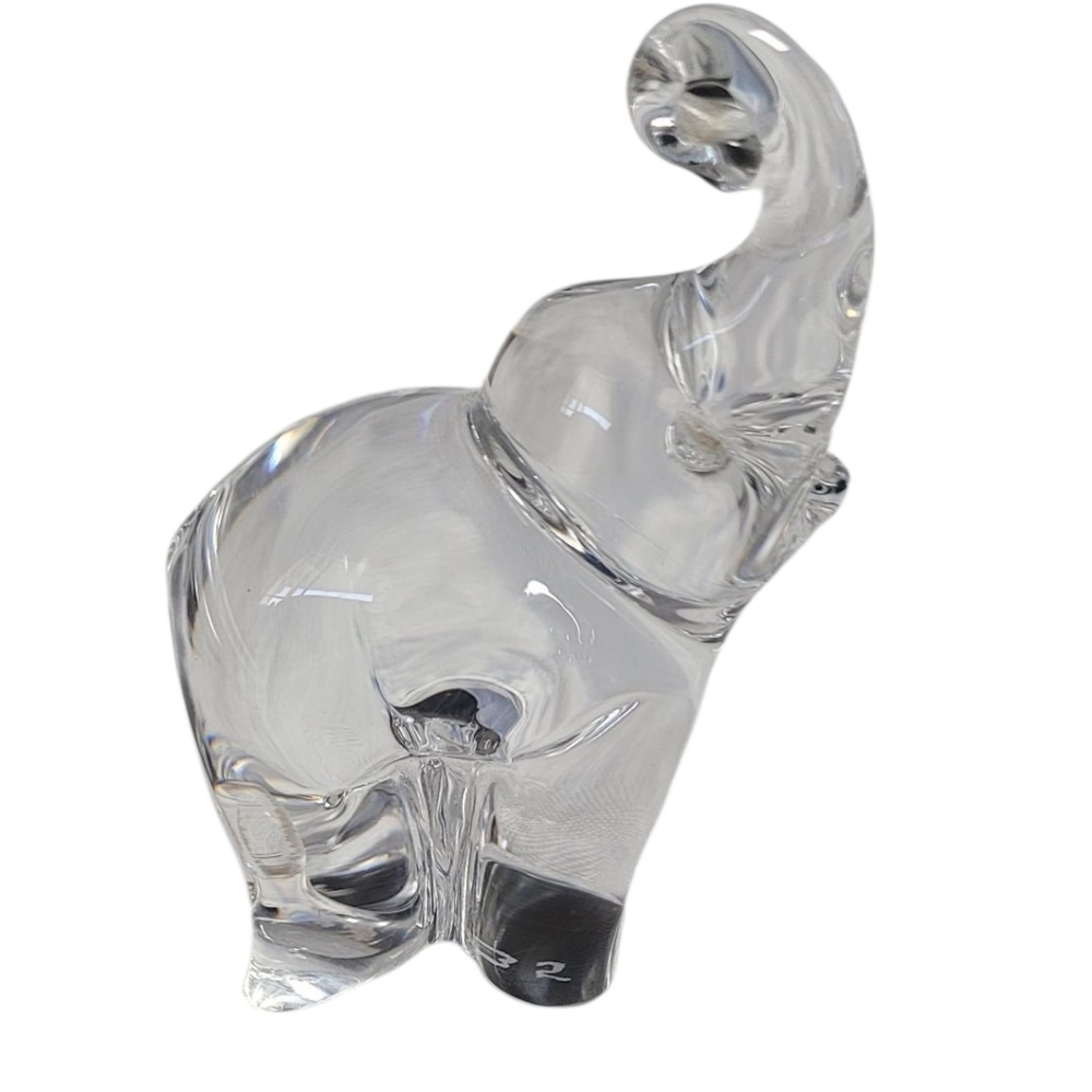 Artistic Crystal Elephant Sculpture Mats Jonasson Good Luck